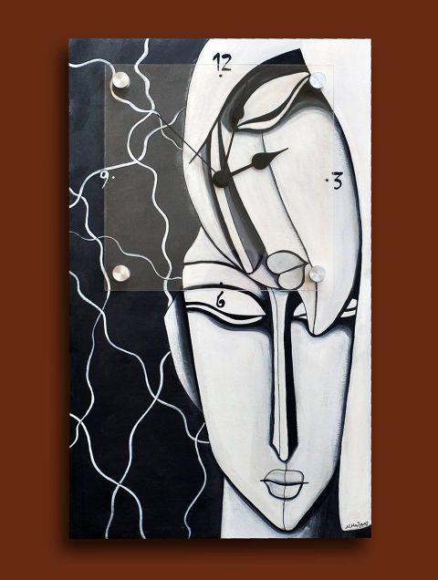 Roloi-toixou-NiktheBiz-14 Ρολόι τοίχου ''Black&White'' (NiktheBiz artwork) - Image 1